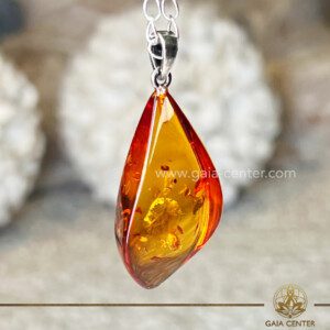 Baltic Amber Pendant at Gaia Center Crystal shop in Cyprus. Amber is believed to carry soothing energies that promote emotional balance and energetic harmony. Crystal and Gemstone Jewellery Selection at Gaia Center in Cyprus. Order online, Cyprus islandwide delivery: Limassol, Larnaca, Paphos, Nicosia. Europe and Worldwide shipping.