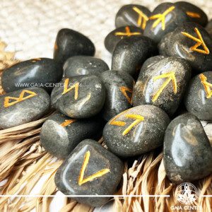 Crystal Rune Stones Grey Agate at Gaia Center Crystal shop in Cyprus. Black Agate is a type of chalcedony with a rich black color. It is associated with grounding energy, protection, and stability. The use of Black Agate in Rune Stones adds these properties to the divinatory tool. Order crystals online, Cyprus islandwide delivery: Limassol, Larnaca, Paphos, Nicosia. Europe and Worldwide shipping.
