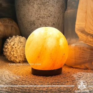 Himalayan Salt Lamp Sphere 2kg | 11-12cm natural Rock at Gaia Center | Crystal Shop in Cyprus. Salt and Selenite crystal lamps selection. Order online: Cyprus islandwide delivery: Limassol, Nicosia, Paphos, Larnaca. Europe and worldwide shipping.