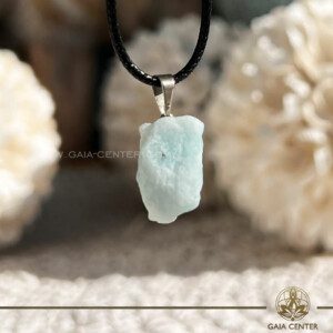 Hemimorphite Rough Crystal Pendant with electroplated bail with string at GAIA CENTER Crystal Shop in Cyprus. As a stone of communication, Hemimorphite empowers individuals to articulate their thoughts and feelings with clarity and confidence. Crystal jewellery and crystal pendants at Gaia Center crystal shop in Cyprus. Order online top quality crystals, Cyprus islandwide delivery: Limassol, Larnaca, Paphos, Nicosia. Europe and Worldwide shipping.