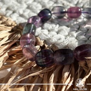 Purple Fluorite Crystal Bracelet elastic string at GAIA CENTER Crystal Shop in Cyprus. Fluorite is renowned for its cleansing properties, making it an excellent tool for purifying the energy of both spaces and individuals. Wearing a Fluorite bracelet can help dispel negative vibrations, promoting a sense of balance and harmony. Crystal jewellery and crystal pendants at Gaia Center crystal shop in Cyprus. Order online top quality crystals, Cyprus islandwide delivery: Limassol, Larnaca, Paphos, Nicosia. Europe and Worldwide shipping.