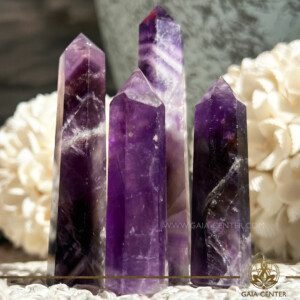 Amethyst Polished Point Tower Gaia Center Crystal shop in Cyprus. Crystal points, towers and obelisks selection at Gaia Center Crystal Shop in Cyprus. Order online, Cyprus islandwide delivery: Limassol, Larnaca, Paphos, Nicosia. Europe and Worldwide shipping.
