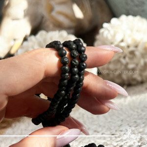 Crystal Bracelet Black Lava Stone and elastic string - made with lava black beads. Crystal and Gemstone Jewellery Selection at Gaia Center Crystal Shop in Cyprus. Order crystals online, Cyprus islandwide delivery: Limassol, Larnaca, Paphos, Nicosia. Europe and Worldwide shipping.