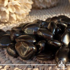 Hematite polished tumbled stones at GAIA CENTER Crystal Shop in Cyprus. Hematite is a powerful crystal known for its grounding, balancing, and protective properties. Often called the "stone of the mind," Hematite is renowned for its ability to bring clarity, focus, and calmness, making it a top choice for those seeking mental stability and emotional resilience. Order online top quality crystals, Cyprus islandwide delivery: Limassol, Larnaca, Paphos, Nicosia. Europe and Worldwide shipping.