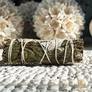White Sage and Cedar Smudge Stick |10cm| Californian white Sage Smudge stick bundles for smudging ceremonies and space clearing at Gaia Center | Crystals and Incense shop in Cyprus. Order online, Cyprus islandwide delivery: Limassol, Paphos, Larnaca, Nicosia. Europe and worldwide shipping.