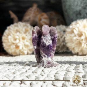 Crystal Angel made from Amethyst Quartz at GAIA CENTER Crystal Shop CYPRUS. An Amethyst Quartz Crystal Angel is a hand-carved figure made from high-quality Amethyst Quartz. These angels are crafted with precision and care, embodying the serene and powerful energies of both the amethyst and the angelic realm. Top quality crystal selection at Gaia Center crystal shop in Cyprus. Order crystals online, Cyprus islandwide delivery: Limassol, Larnaca, Paphos, Nicosia. Europe and Worldwide shipping.