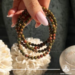 Unakite - Crystal Bracelet |4mm beads| at GAIA CENTER Crystal Shop in Cyprus. Crystal jewellery and crystal pendants at Gaia Center crystal shop in Cyprus. Order online top quality crystals, Cyprus islandwide delivery: Limassol, Larnaca, Paphos, Nicosia. Europe and Worldwide shipping.