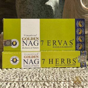 Aroma Incense Sticks 7 Herbs fragrance by Golden Nag brand. 15grams incense pack. Selection of natural incense sticks at GAIA CENTER | Crystals and Incense aroma shop in Cyprus. Order incense sticks and aroma burners online, Cyprus islandwide delivery: Nicosia, Paphos, Limassol, Larnaca