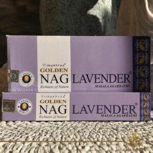 Aroma Incense Sticks Lavender fragrance by Golden Nag brand. 15grams incense pack. Selection of natural incense sticks at GAIA CENTER | Crystals and Incense aroma shop in Cyprus. Order incense sticks and aroma burners online, Cyprus islandwide delivery: Nicosia, Paphos, Limassol, Larnaca