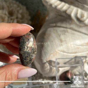 Triplite (Wagnerite + Pyrite Cluster) |5-15g : 15-20g : 20-30g| from United States at GAIA CENTER Crystal Shop in CYPRUS. Triplite helps stabilize emotions, promoting calmness and inner peace, making it ideal for overcoming anxiety and stress. Order online top quality crystals, Cyprus islandwide delivery: Limassol, Larnaca, Paphos, Nicosia. Europe and Worldwide shipping.