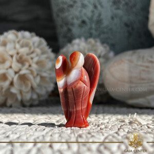 Carnelian Crystal Angel at GAIA CENTER Crystal Shop CYPRUS. Crystal angels are more than just beautiful sculptures; they are powerful symbols of protection, guidance, and spiritual connection. Top quality crystal selection at Gaia Center crystal shop in Cyprus. Order crystals online, Cyprus islandwide delivery: Limassol, Larnaca, Paphos, Nicosia. Europe and Worldwide shipping.