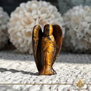 Tiger's Eye Crystal Angel at GAIA CENTER Crystal Shop CYPRUS. Crystal angels are more than just beautiful sculptures; they are powerful symbols of protection, guidance, and spiritual connection. Top quality crystal selection at Gaia Center crystal shop in Cyprus. Order crystals online, Cyprus islandwide delivery: Limassol, Larnaca, Paphos, Nicosia. Europe and Worldwide shipping.