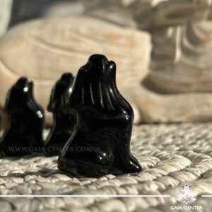 Hand Carved Crystal Animals - Black Obsidian Wolf at Gaia Center Crystal shop in Cyprus. In Feng Shui, the wolf is a powerful symbol of strength, loyalty, and protection. Crafted from high-quality crystals, these Crystal Wolf figurines not only embody the fierce and courageous energy of the wolf but also amplify the healing and balancing properties of the crystal used. Crystal animals and Feng Shui figurines, polished crystal shapes selection at Gaia Center crystal shop in Cyprus. Order online top quality crystals, Cyprus islandwide delivery: Limassol, Larnaca, Paphos, Nicosia. Europe and Worldwide shipping.