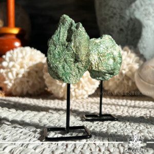 Green Fuchsite Rough on Pin from Madagascar at Gaia Center Crystal shop in Cyprus. Green Fuchsite, a crystal renowned for its healing properties and ability to rejuvenate both body and spirit. Gaia Center Crystal shop in Cyprus. Order online, Cyprus islandwide delivery: Limassol, Larnaca, Paphos, Nicosia. Europe and Worldwide shipping.