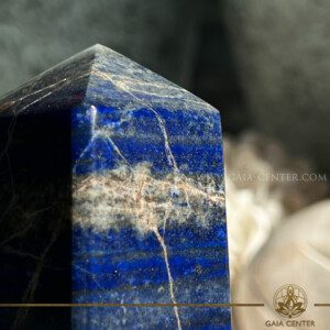 Lapis Lazuli Obelisk - Crystal Polished Point Tower |120mm x 430g| at Gaia Center Crystal shop in Cyprus. Order online top quality crystals, Cyprus islandwide delivery: Limassol, Larnaca, Paphos, Nicosia. Europe and Worldwide shipping.