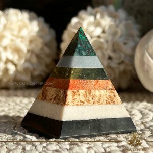 Multi-Stone Crystal Pyramid |65x55mm Approx.200g| Bolivia & Peru at GAIA CENTER Crystal Shop in Cyprus. Crystal points, towers and obelisks selection at Gaia Center Crystal shop in Cyprus. Order online, Cyprus islandwide delivery: Limassol, Larnaca, Paphos, Nicosia. Europe and Worldwide shipping.