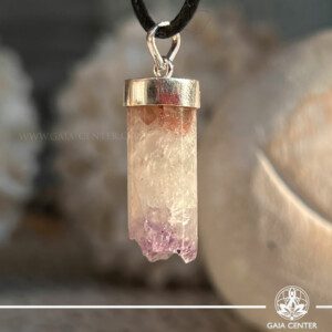 Amethyst Cylinder 925 Sterling Silver Pendant | Brazil at GAIA CENTER Crystal Shop in Cyprus. Crystal and Gemstone Jewellery Selection at Gaia Center Crystal shop in Cyprus. Order online, Cyprus islandwide delivery: Limassol, Larnaca, Paphos, Nicosia. Europe and Worldwide shipping.