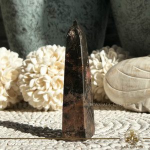 Rhodonite Obelisk - Crystal Polished Point Tower |120mm 170g| at Gaia Center Crystal shop in Cyprus. Order online top quality crystals, Cyprus islandwide delivery: Limassol, Larnaca, Paphos, Nicosia. Europe and Worldwide shipping.