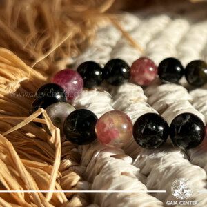 The vibrant energy of our Mixed Tourmaline Bracelet at GAIA CENTER in Cyprus. Perfect for in-person browsing or online orders, this stunning bracelet enhances balance and positivity with its multicolored gemstones. Shop now for high-quality crystal jewelry crafted for your wellbeing!