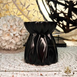 Aroma Essential Oil Burner - Classic Black Ceramic ​at Gaia Center Crystals Incense shop in Cyprus. Order online: Cyprus islandwide delivery: Limassol, Paphos, Nicosia, Larnaca