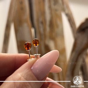 Amber Earrings at GAIA CENTER - Crystal Store Cyprus | In-Store & Online Discover exquisite Amber Earrings at GAIA CENTER, crystal shop in Cyprus. Handcrafted with genuine amber, these earrings not only enhance your style but also offer powerful healing properties. Known for promoting emotional balance, protection, and a sense of calm, amber is a natural purifier. Visit us in-store or shop online for fast, reliable delivery.