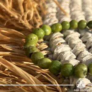 Nephrite Jade Tumbled Stones Bracelet, available at the GAIA CENTER Crystal Store in Cyprus. Perfect for enhancing harmony and prosperity, this exquisite bracelet is crafted from genuine Nephrite Jade. Visit us in-store or order online for worldwide delivery. Shop now and embrace the natural power of crystals!