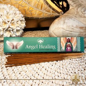 Green Tree Angel Healing Natural Incense 15 grams at GAIA CENTER Crystals & Incense shop in Cyprus. Natural Premium Masala Incense fragrance by Green Tree brand. 15grams incense pack. Selection of natural incense sticks at GAIA CENTER | Crystals and Incense aroma shop in Cyprus. Order incense sticks and aroma burners online, Cyprus islandwide delivery: Nicosia, Paphos, Limassol, Larnaca