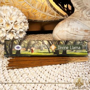 Green Tree Divine Llama Natural Incense 15 grams at GAIA CENTER Crystals & Incense shop in Cyprus. Natural Premium Masala Incense fragrance by Green Tree brand. 15grams incense pack. Selection of natural incense sticks at GAIA CENTER | Crystals and Incense aroma shop in Cyprus. Order incense sticks and aroma burners online, Cyprus islandwide delivery: Nicosia, Paphos, Limassol, Larnaca