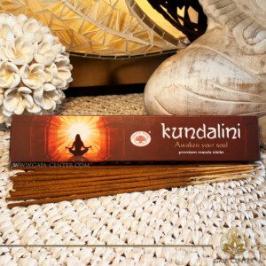 Green Tree Kundalini Natural Incense 15 grams at GAIA CENTER Crystals & Incense shop in Cyprus. Natural Premium Masala Incense fragrance by Green Tree brand. 15grams incense pack. Selection of natural incense sticks at GAIA CENTER | Crystals and Incense aroma shop in Cyprus. Order incense sticks and aroma burners online, Cyprus islandwide delivery: Nicosia, Paphos, Limassol, Larnaca