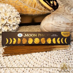 Green Tree Moon Phases Incense 15 grams at GAIA CENTER Crystals & Incense shop in Cyprus. Natural Premium Masala Incense fragrance by Green Tree brand. 15grams incense pack. Selection of natural incense sticks at GAIA CENTER | Crystals and Incense aroma shop in Cyprus. Order incense sticks and aroma burners online, Cyprus islandwide delivery: Nicosia, Paphos, Limassol, Larnaca