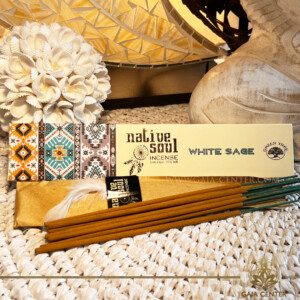 Incense Sticks White Sage aroma Native Soul series by Green Tree at Gaia Center | Cyprus. Selection of natural incense sticks at GAIA CENTER | Crystals and Incense aroma shop in Cyprus. Order incense sticks and aroma burners online, Cyprus islandwide delivery: Nicosia, Paphos, Limassol, Larnaca