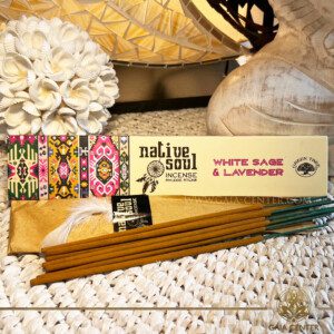 Incense Sticks White Sage & Lavender aroma Native Soul series by Green Tree at Gaia Center | Cyprus. Selection of natural incense sticks at GAIA CENTER | Crystals and Incense aroma shop in Cyprus. Order incense sticks and aroma burners online, Cyprus islandwide delivery: Nicosia, Paphos, Limassol, Larnaca