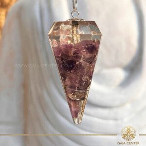 Discover the power of the Orgonite Dowsing Pendulum with Amethyst Quartz at the GAIA CENTER Crystal shop in Cyprus. Perfect for energy healing, chakra balancing, and spiritual guidance, this handcrafted pendulum combines the gentle energy of Amethyst Quartz with the protective qualities of Orgonite. Shop in-person at our crystal store or order online for worldwide delivery.