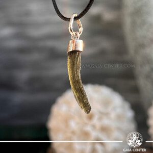 Moldavite Pendant Rough |925 Silver Bail| Chlum - Czech Republic. Crystal points, towers and obelisks selection at Gaia Center Crystal shop in Cyprus. Order online, Cyprus islandwide delivery: Limassol, Larnaca, Paphos, Nicosia. Europe and Worldwide shipping.