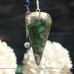 Discover the power of the Orgonite Dowsing Pendulum with Green Aventurine at the GAIA CENTER Crystal shop in Cyprus. Perfect for energy healing, chakra balancing, and spiritual guidance, this handcrafted pendulum combines the gentle energy of Green Aventurine with the protective qualities of Orgonite. Shop in-person at our crystal store or order online for worldwide delivery.