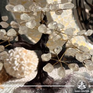 Rock Quartz Bonsai Tree with Amethyst crystal base from Gaia Center Crystal Shop in Cyprus. Buy top quality genuine crystals online, Cyprus islandwide delivery: Limassol, Larnaca, Paphos, Nicosia. Europe and Worldwide shipping.