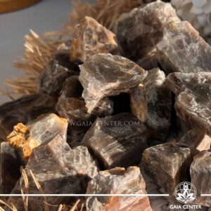 Raw Black Feldspar Moonstone crystal cluster from Madagascar – available at Gaia Center Cyprus crystal shop