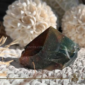 Bloodstone point crystal for healing and grounding, available at Cyprus crystal shop. Crystal points, towers and obelisks selection at Gaia Center Crystal shop in Cyprus. Order online, Cyprus islandwide delivery: Limassol, Larnaca, Paphos, Nicosia. Europe and Worldwide shipping.