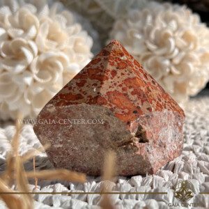 Leopard Skin Jasper crystal point for grounding and spiritual healing – available in Cyprus. Crystal points, towers and obelisks selection at Gaia Center Crystal shop in Cyprus. Order online, Cyprus islandwide delivery: Limassol, Larnaca, Paphos, Nicosia. Europe and Worldwide shipping.