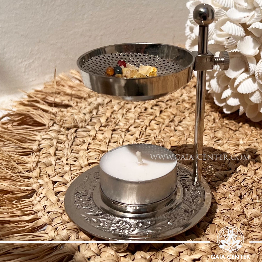 Resin incense warmer for burning resins, herbs, Palo Santo and sage – Gaia Center Cyprus. Shop high-quality resin incense warmers for resins, herbs, Palo Santo & sage leaves. Clean burning, no charcoal. Fast delivery across Cyprus.