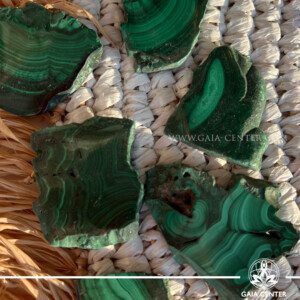 Malachite Slice Large | Congo - Kinshasa at GAIA CENTER | Crystal Shop in Cyprus. Malachite is known for promoting emotional healing, enhancing intuition, and providing protection. Explore the holistic benefits of these polished stones in meditation, energy work, or as a beautiful addition to your crystal collection. Selection of top quality crystals available at our crystal shop in Cyprus. Cyprus islandwide delivery: Limassol, Paphos, Larnaca, Nicosia