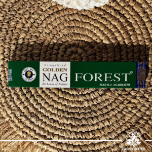 Aroma Incense Sticks Forest fragrance by Golden Nag brand. 15grams incense pack. Selection of natural incense sticks at GAIA CENTER | Crystals and Incense aroma shop in Cyprus.
