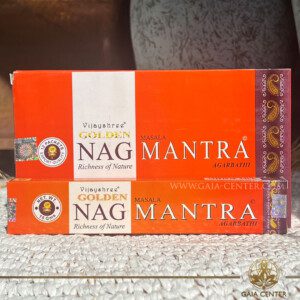 Aroma Incense Sticks Mantra fragrance by Golden Nag brand. 15grams incense pack. Selection of natural incense sticks at GAIA CENTER | Crystals and Incense aroma shop in Cyprus. Order incense sticks and aroma burners online, Cyprus islandwide delivery: Nicosia, Paphos, Limassol, Larnaca