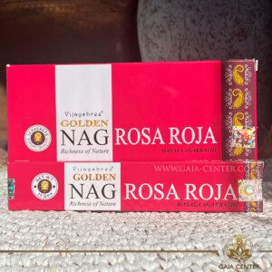 Aroma Incense Sticks Rosa fragrance by Golden Nag brand. 15grams incense pack. Selection of natural incense sticks at GAIA CENTER | Crystals and Incense aroma shop in Cyprus. Order incense sticks and aroma burners online, Cyprus islandwide delivery: Nicosia, Paphos, Limassol, Larnaca