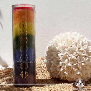 Natural Aroma Scented Perfumed votive candle - 7 chakras fragrant mix. Made from 100% vegetable palm wax from sustainable farming. Scented with essential oils. Natural Atmospheric chill-out candles selection at Gaia Center Crystals & Incense shop in Cyprus.