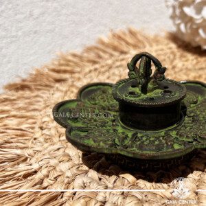 Brass Tibetan Cone & Incense Holder for burning different forms of incense – be it stick or cone available at GAIA CENTER esoteric Shop in CYPRUS. Selection of incense burners, aroma resins and smudge sticks for ceremonies and rituals at GAIA CENTER in Cyprus. Order online, Cyprus islandwide delivery: Limassol, Larnaca, Paphos, Nicosia. Europe and Worldwide shipping.