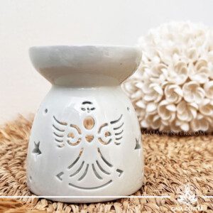 Oil Burner Angel Cut Out White - For Aroma Essential Oils and Wax Melts | Gaia Center Cyprus