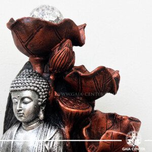 Water Indoor Fountain Silver Buddha & Sphere at Gaia Center Crystals Incense shop in Cyprus