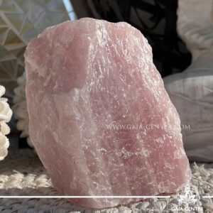 Pink Rose Quartz Rough natural unpolished crystal quartz clusters from Madagascar at GAIA CENTER Crystal shop in Cyprus.
