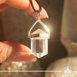 Himalayan "Herkimer Diamond" Quartz Pendant available for purchase at the GAIA Center Crystal Store in Cyprus. We offer both in-person shopping and online orders, with island-wide delivery across Cyprus and Europe.
